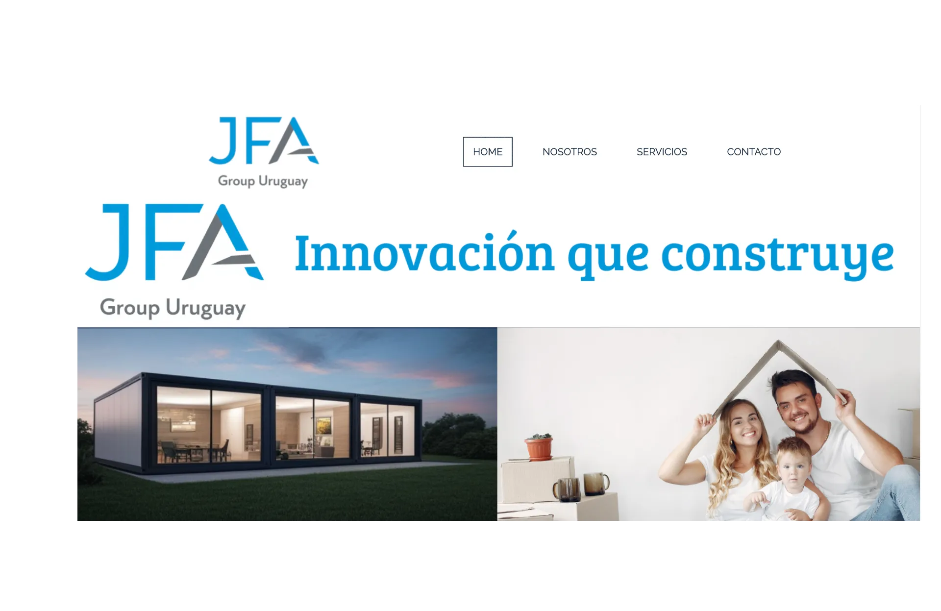 Sitio web de JFA, hecho por Vortex Labs