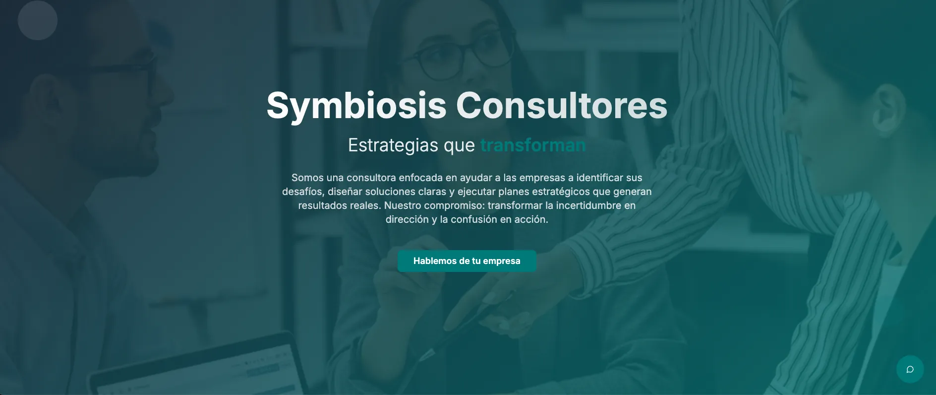 Sitio web de Symbiosis, hecho por Vortex Labs