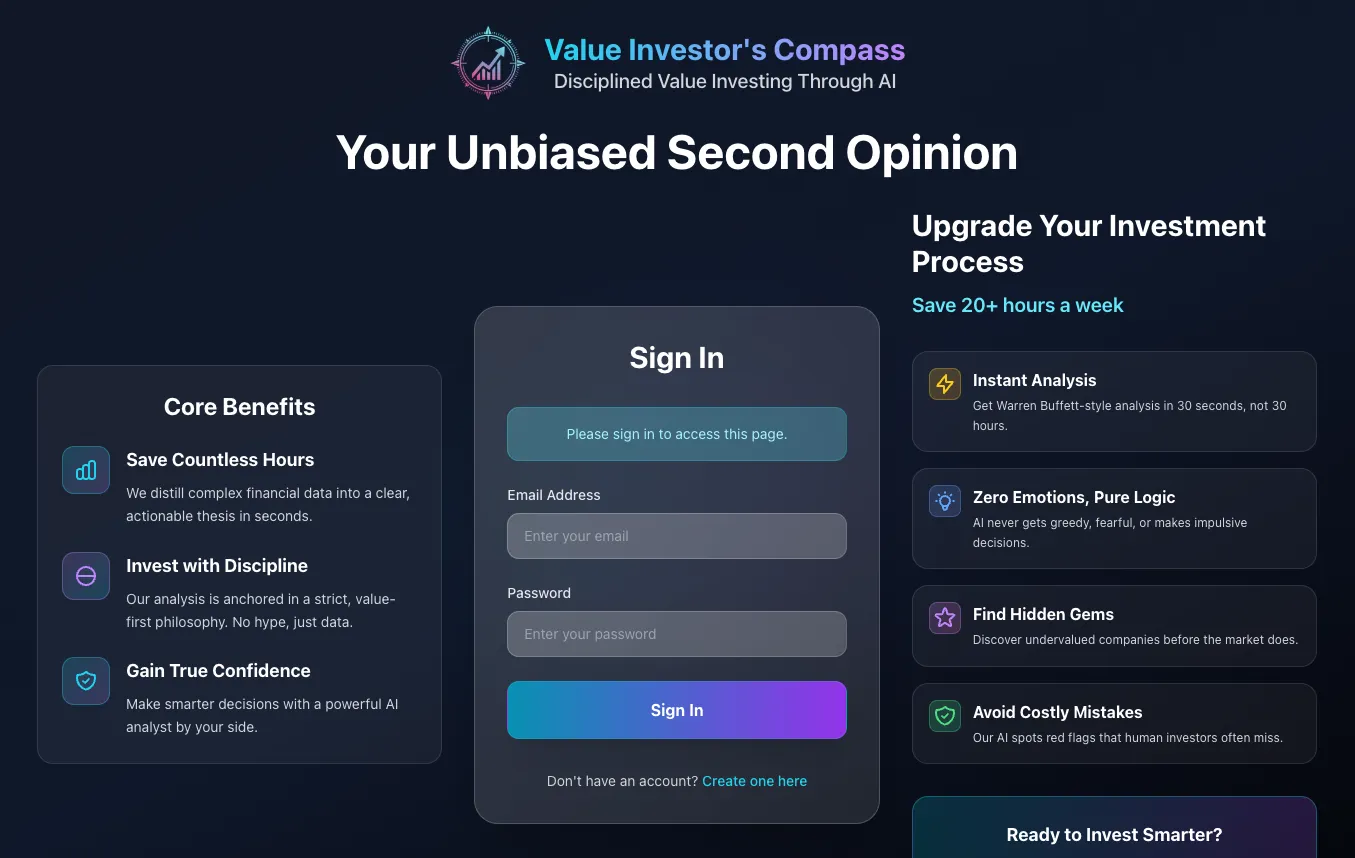 Sitio web de Value, hecho por Vortex Labs